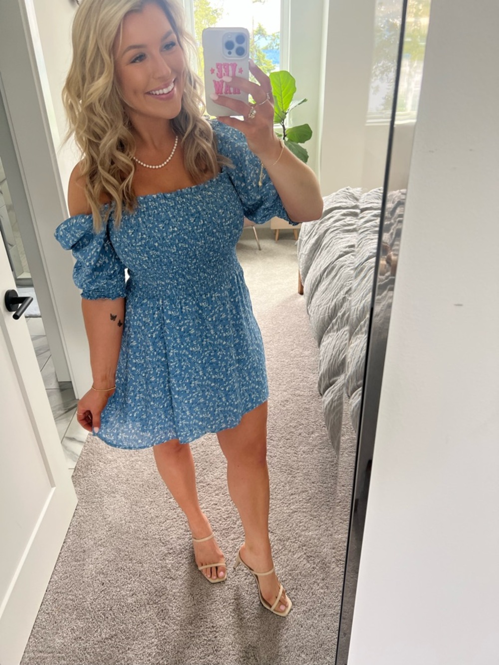 Reformation Blue Floral Mini Dress